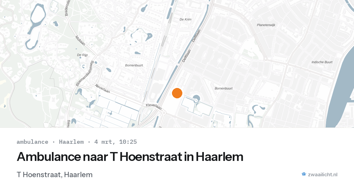 Ambulance naar T Hoenstraat in Haarlem — 4 mrt 2026