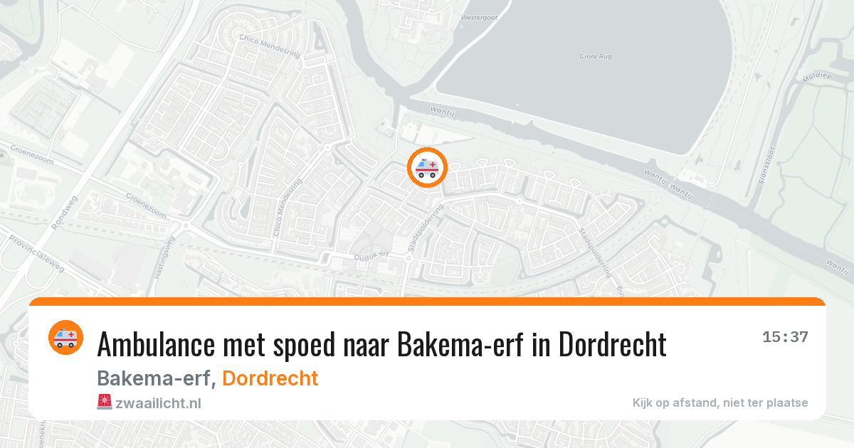 Ambulance met spoed naar Bakema-erf in Dordrecht — 24 jan 2026