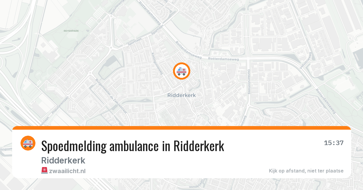 Spoedmelding ambulance in Ridderkerk — 3 aug 2026