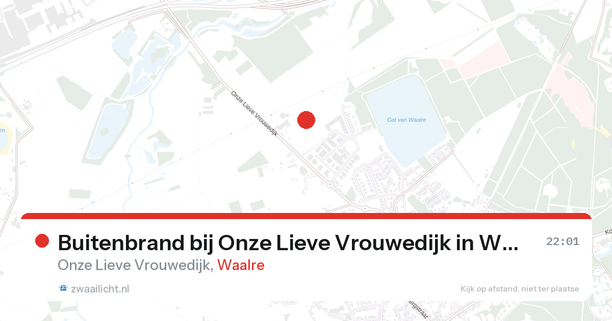 Buitenbrand bij Onze Lieve Vrouwedijk in Waalre — 26 aug 2026