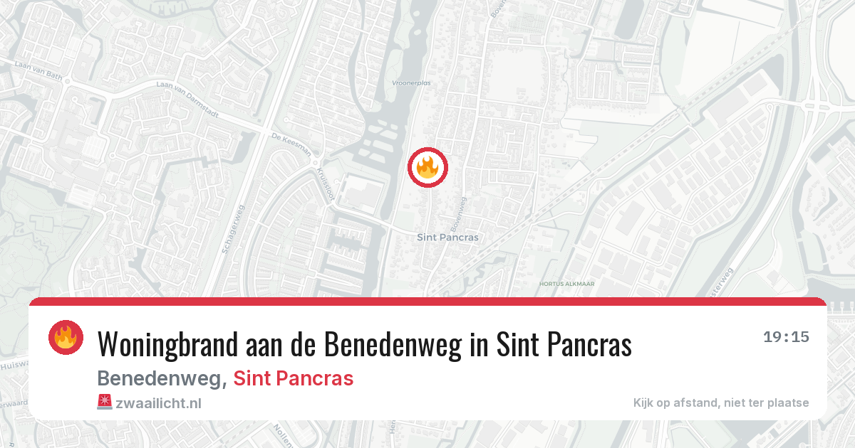 Woningbrand aan de Benedenweg in Sint Pancras — 22 jan 2026