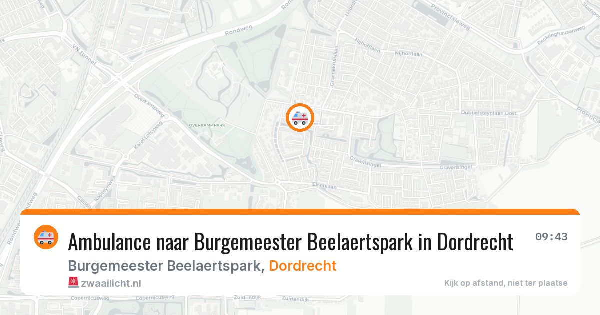 Ambulance naar Burgemeester Beelaertspark in Dordrecht — 12 jul 2026