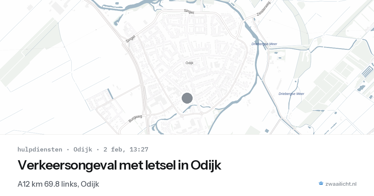 Verkeersongeval met letsel in Odijk — 2 feb 2026