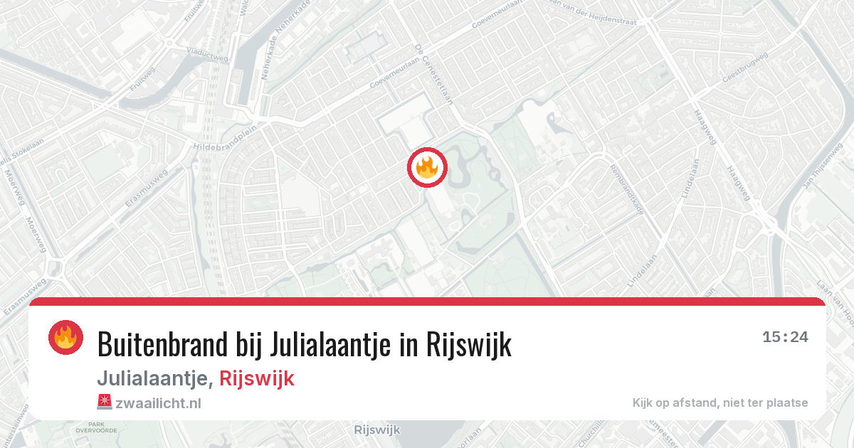 Buitenbrand bij Julialaantje in Rijswijk — 14 jun 2026
