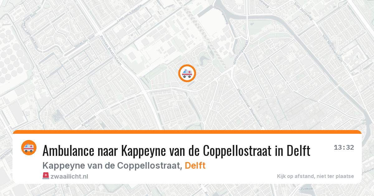 Ambulance naar Kappeyne van de Coppellostraat in Delft — 6 jul 2026