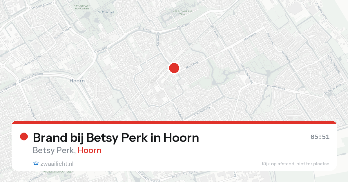 Brand bij Betsy Perk in Hoorn — 25 mei 2026