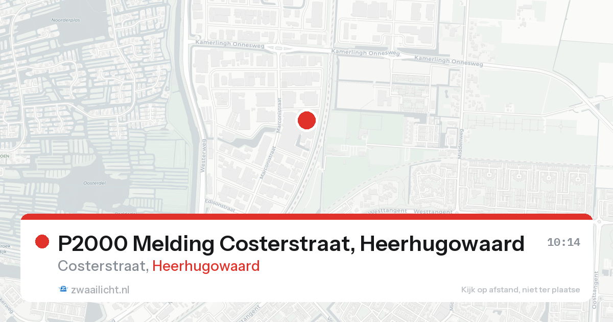 P2000 Melding Costerstraat, Heerhugowaard — 15 aug 2026