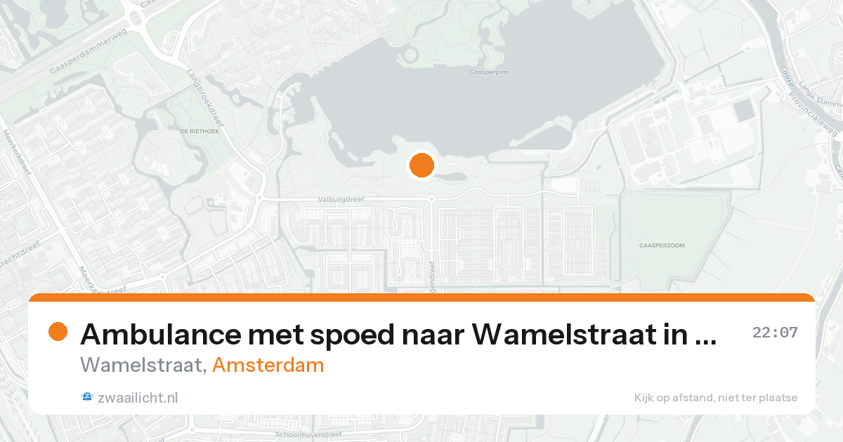 Ambulance met spoed naar Wamelstraat in Amsterdam — 19 aug 2026