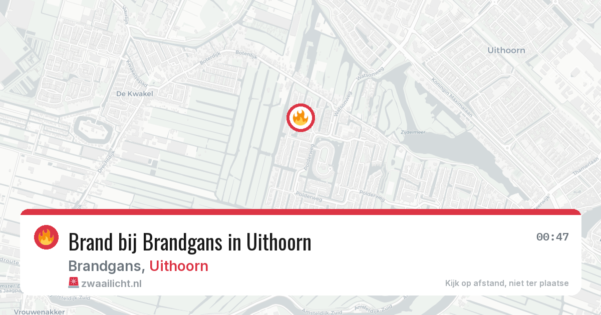Brand bij Brandgans in Uithoorn — 11 apr 2026