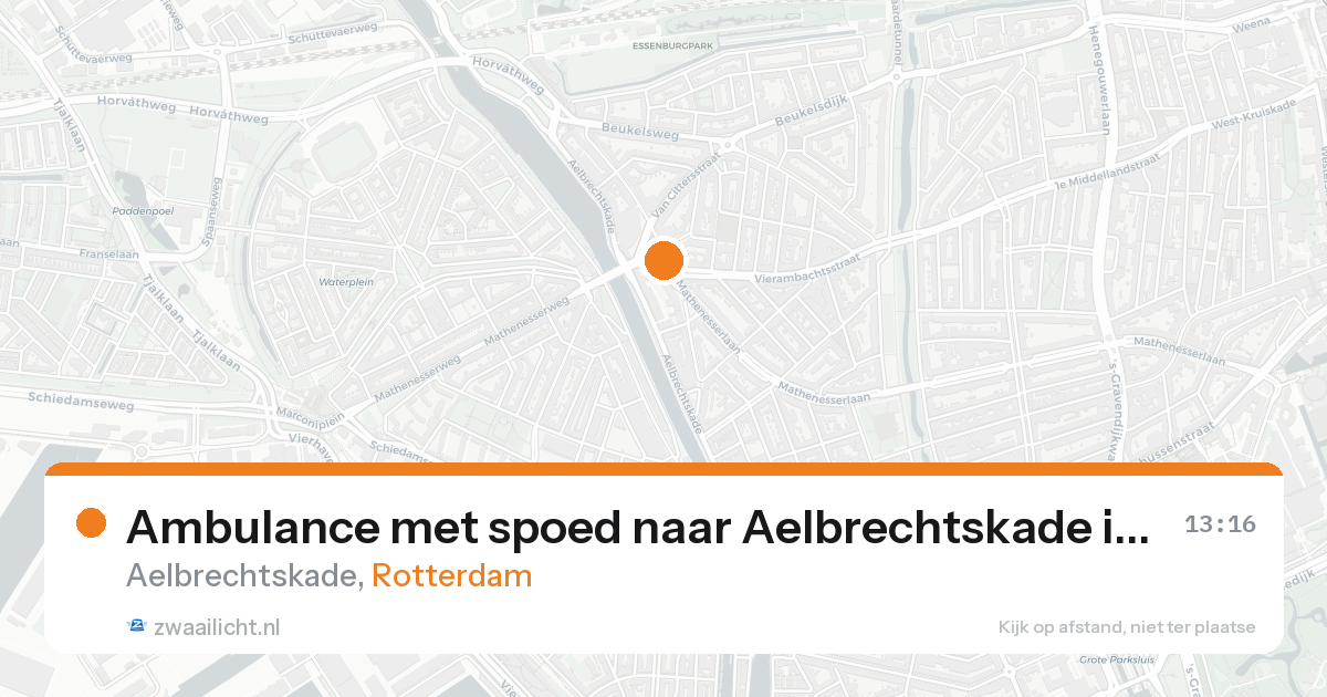 Ambulance met spoed naar Aelbrechtskade in Rotterdam — 16 aug 2026