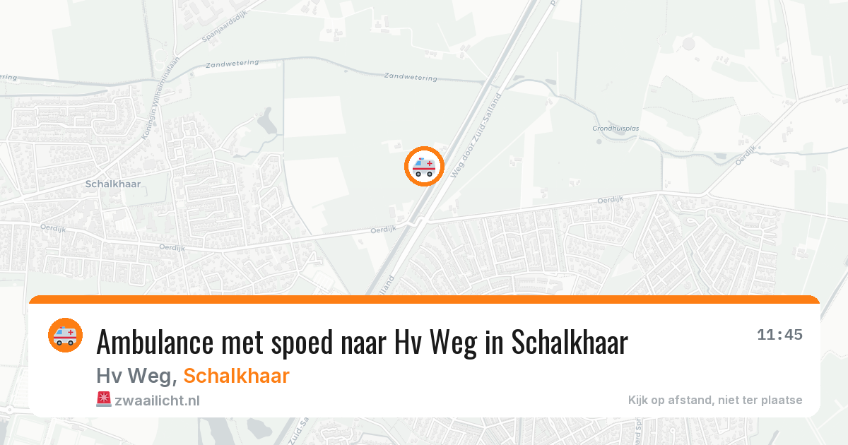 Ambulance met spoed naar Hv Weg in Schalkhaar — 14 feb 2026