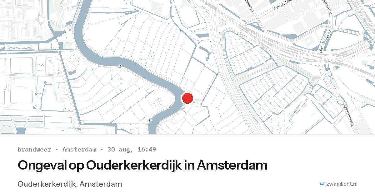 Ongeval op Ouderkerkerdijk in Amsterdam — 30 aug 2026