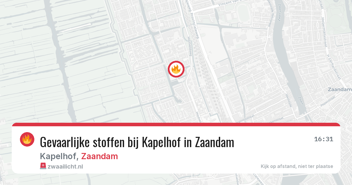 Gevaarlijke stoffen bij Kapelhof in Zaandam — 29 mei 2026