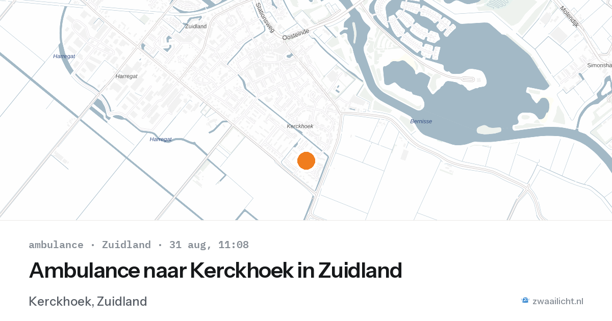 Ambulance naar Kerckhoek in Zuidland — 31 aug 2026
