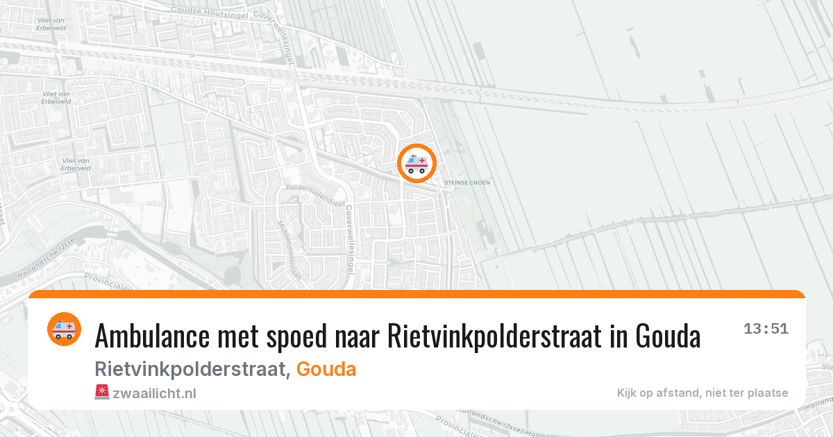 Ambulance met spoed naar Rietvinkpolderstraat in Gouda — 20 jul 2026