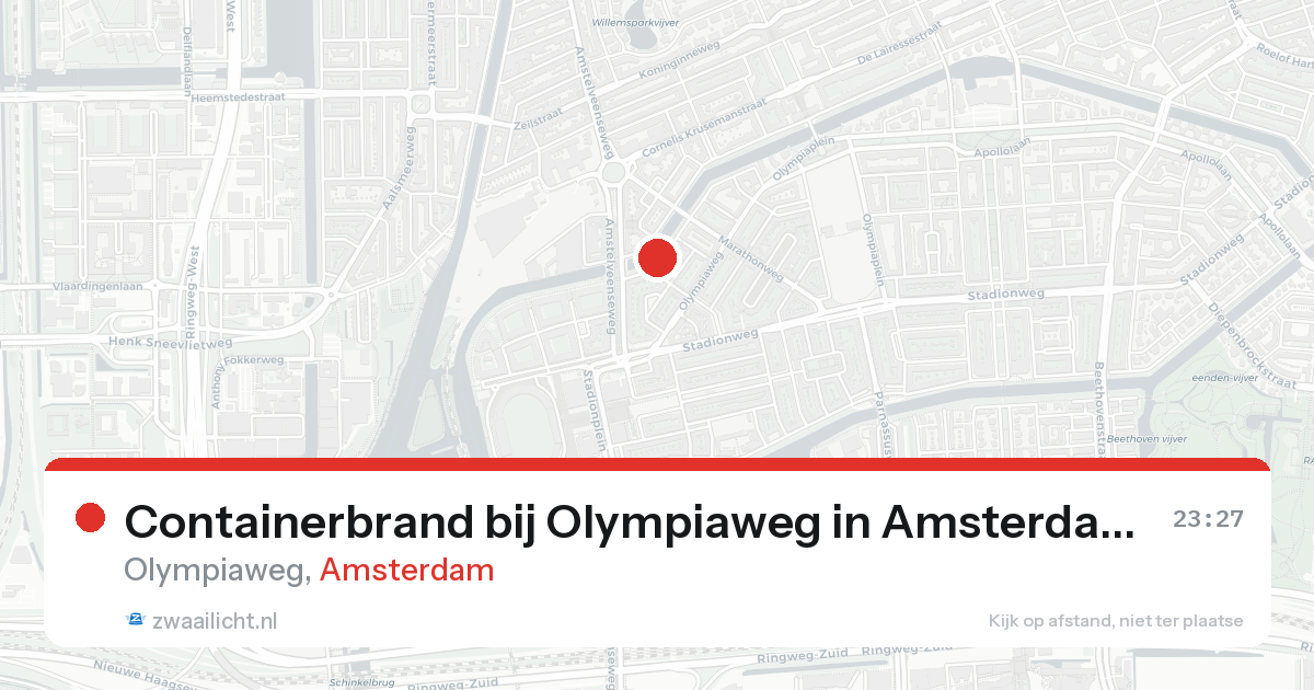Containerbrand bij Olympiaweg in Amsterdam — 24 mei 2026