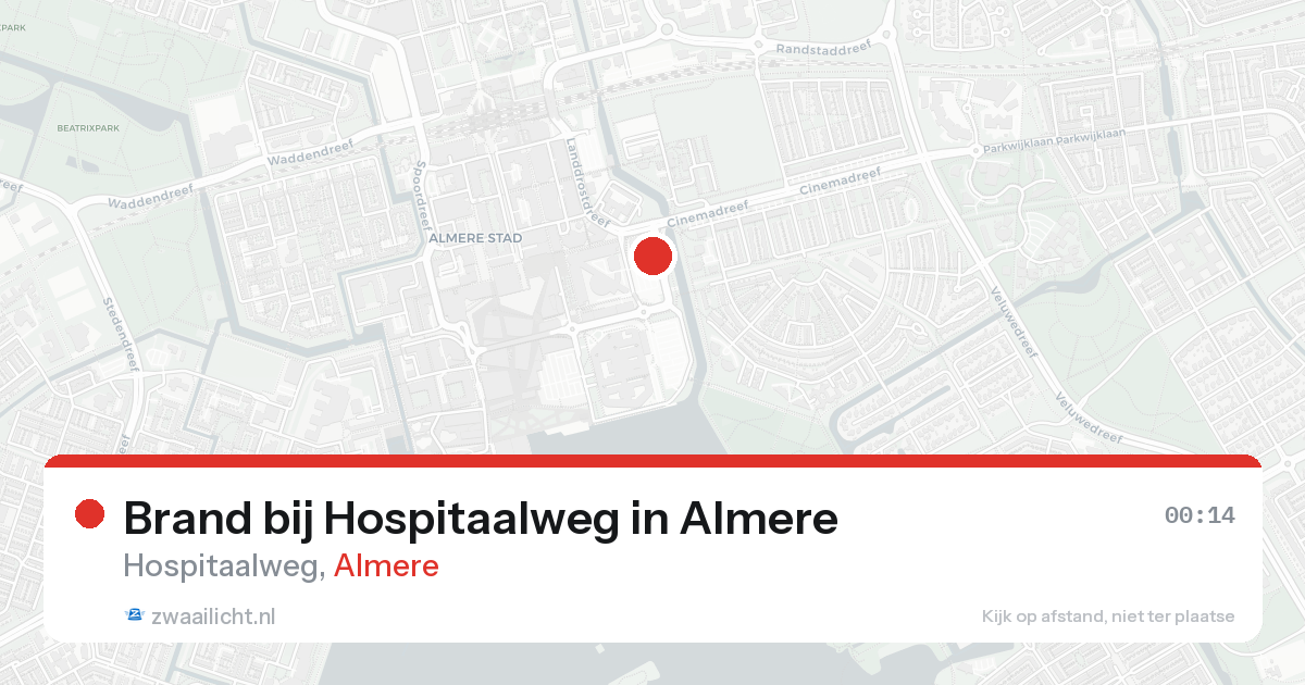 Brand bij Hospitaalweg in Almere — 21 aug 2026