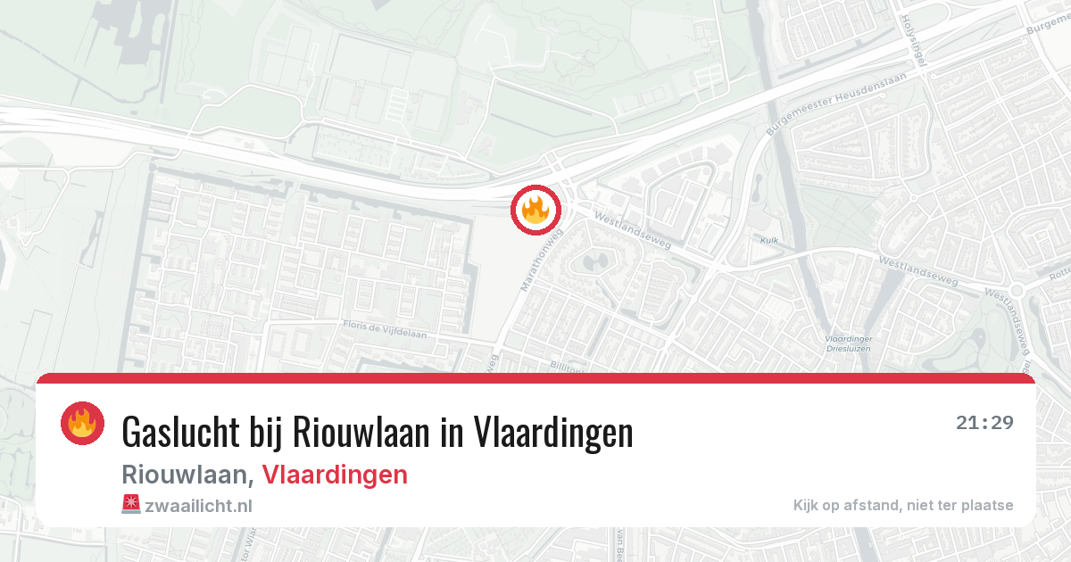Gaslucht bij Riouwlaan in Vlaardingen — 8 mei 2026