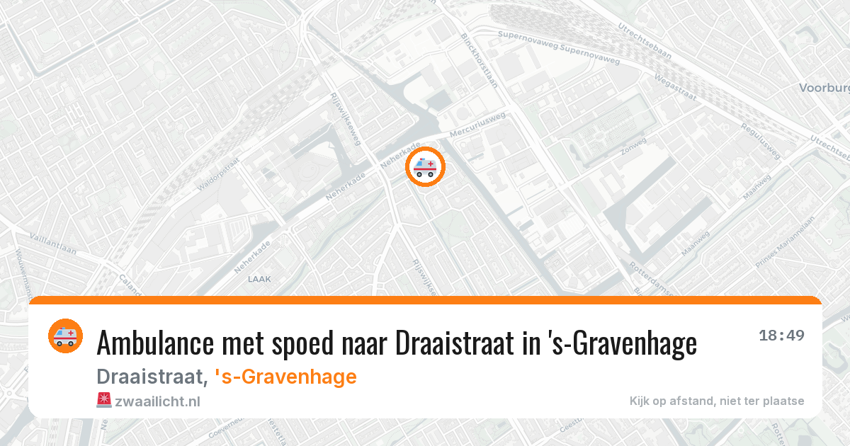 Ambulance met spoed naar Draaistraat in 's-Gravenhage — 20 jun 2026