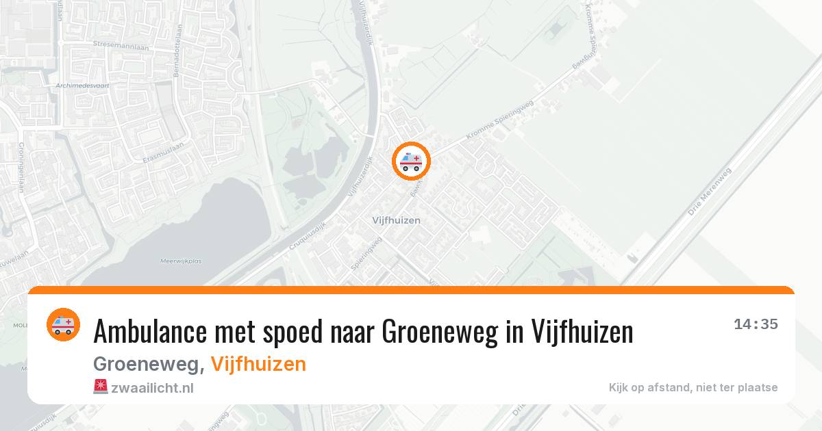 Ambulance met spoed naar Groeneweg in Vijfhuizen — 7 jul 2026