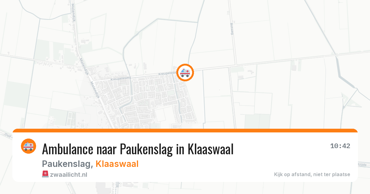 Ambulance naar Paukenslag in Klaaswaal — 7 mei 2026