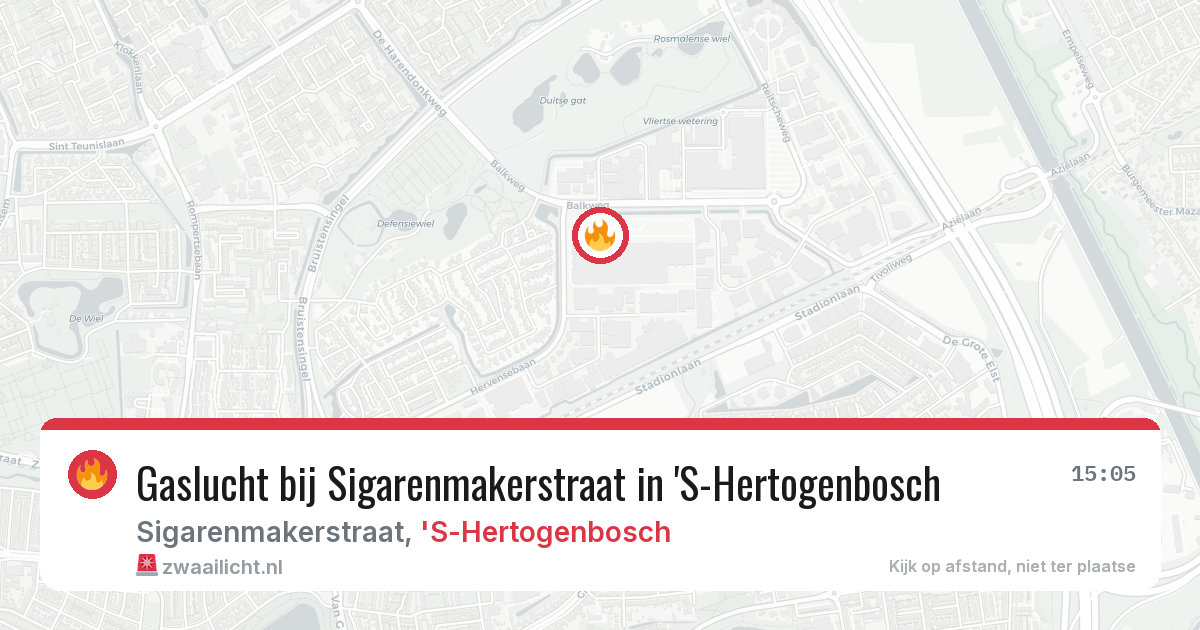 Gaslucht bij Sigarenmakerstraat in 'S-Hertogenbosch — 16 jul 2026