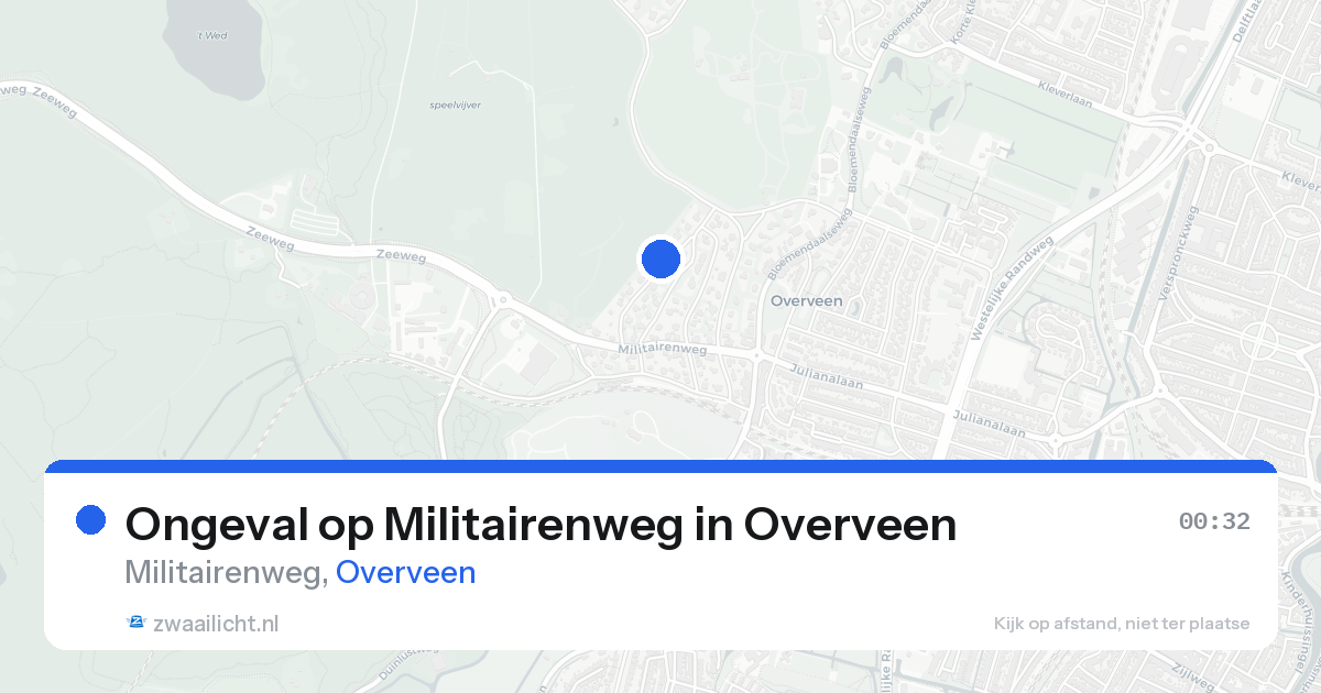 Ongeval op Militairenweg in Overveen — 15 aug 2026