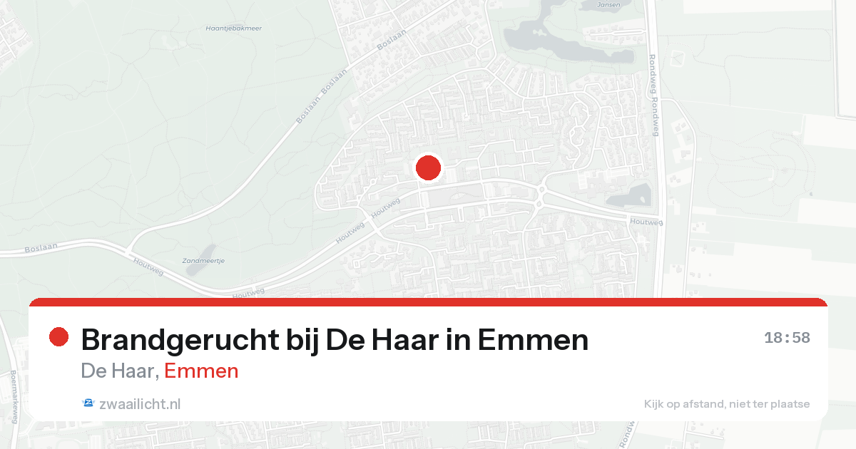 Brandgerucht bij De Haar in Emmen — 23 aug 2026