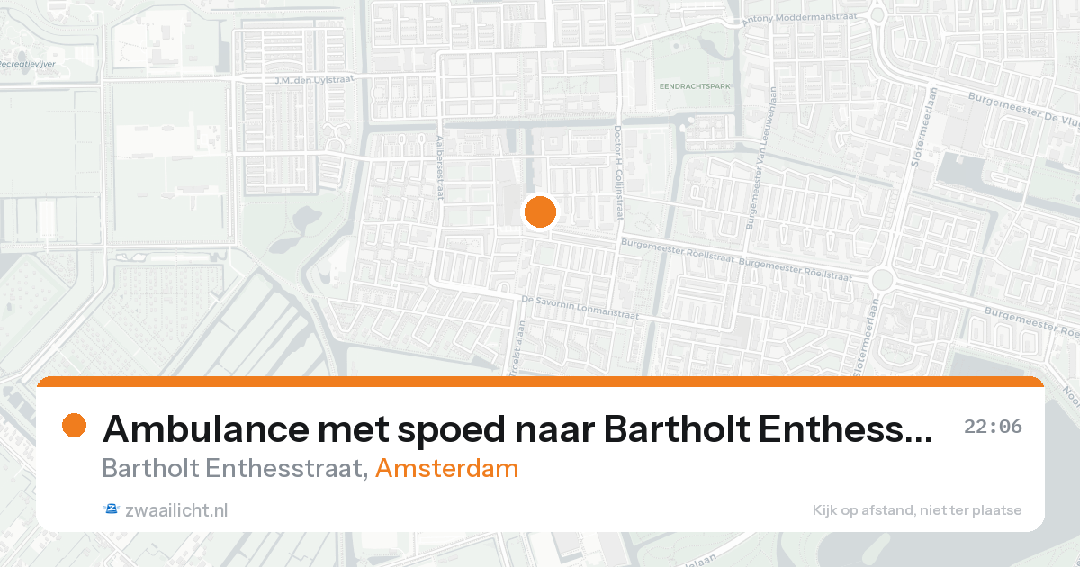 Ambulance met spoed naar Bartholt Enthesstraat in Amsterdam — 16 aug 2026