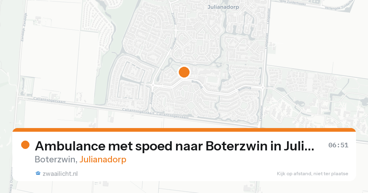 Ambulance met spoed naar Boterzwin in Julianadorp — 20 aug 2026