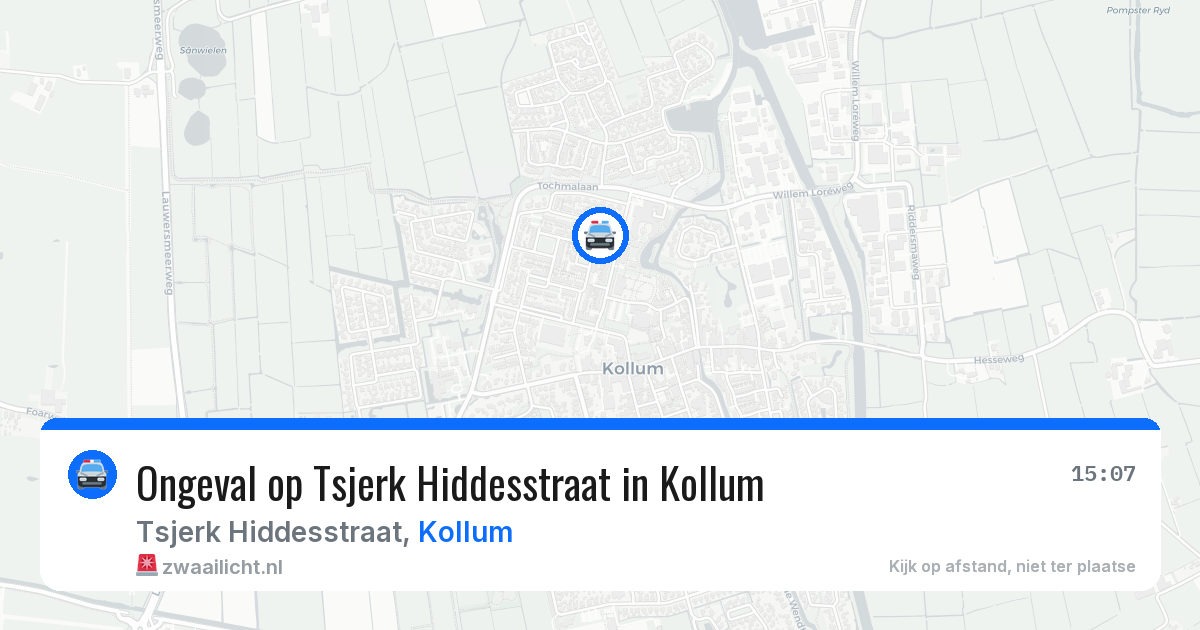 Ongeval op Tsjerk Hiddesstraat in Kollum — 9 jun 2026