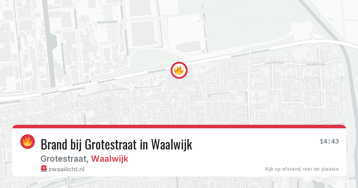 Brand bij Grotestraat in Waalwijk — 18 apr 2026