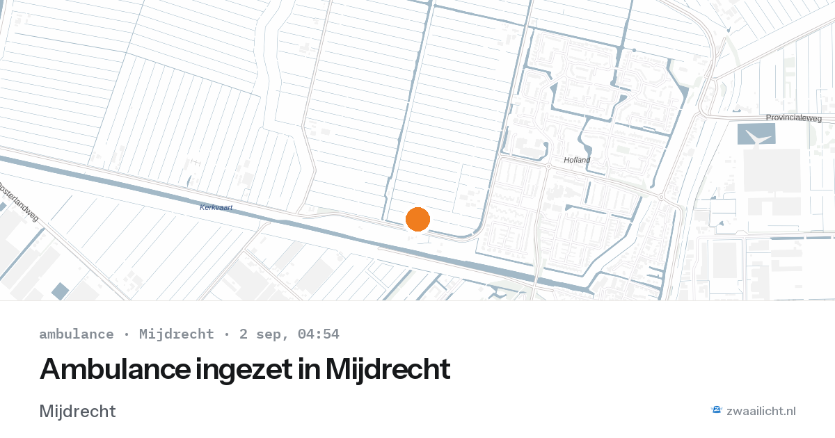 Ambulance ingezet in Mijdrecht — 2 sep 2026