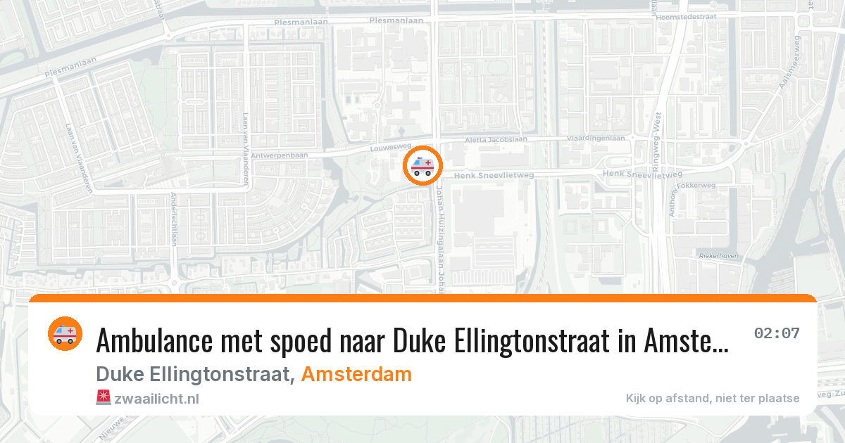 Ambulance met spoed naar Duke Ellingtonstraat in Amsterdam — 3 apr 2026