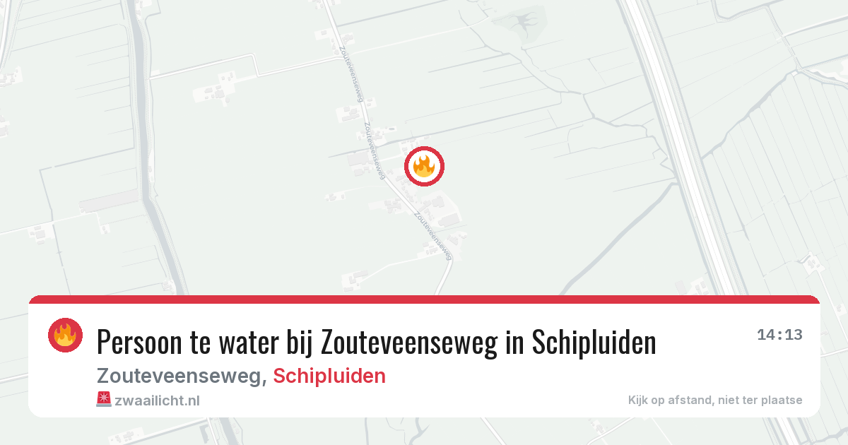 Persoon te water bij Zouteveenseweg in Schipluiden — 7 aug 2026