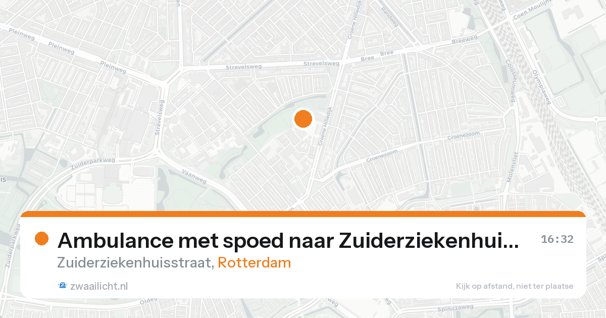 Ambulance met spoed naar Zuiderziekenhuisstraat in Rotterdam — 19 aug 2026