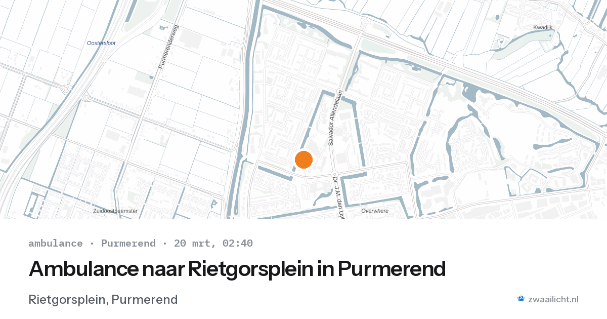 Ambulance naar Rietgorsplein in Purmerend — 20 mrt 2026
