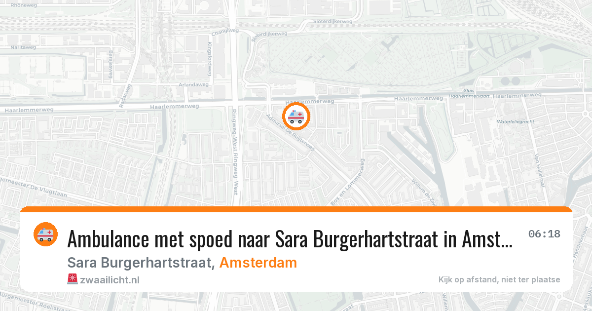 Ambulance met spoed naar Sara Burgerhartstraat in Amsterdam — 14 mei 2026