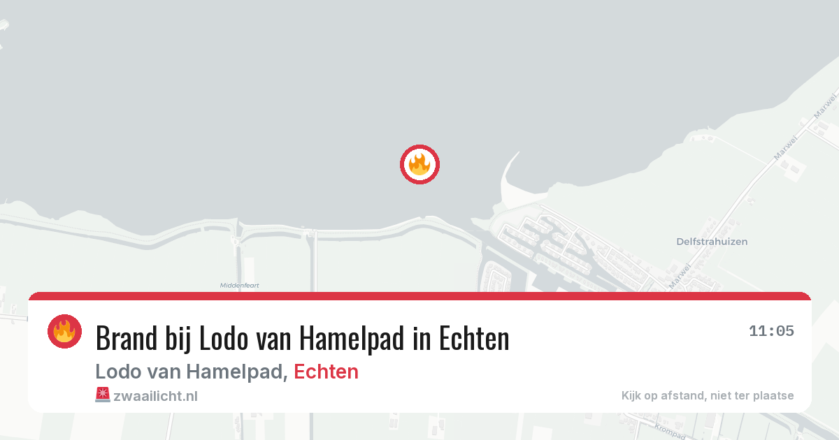 Brand bij Lodo van Hamelpad in Echten — 7 aug 2026