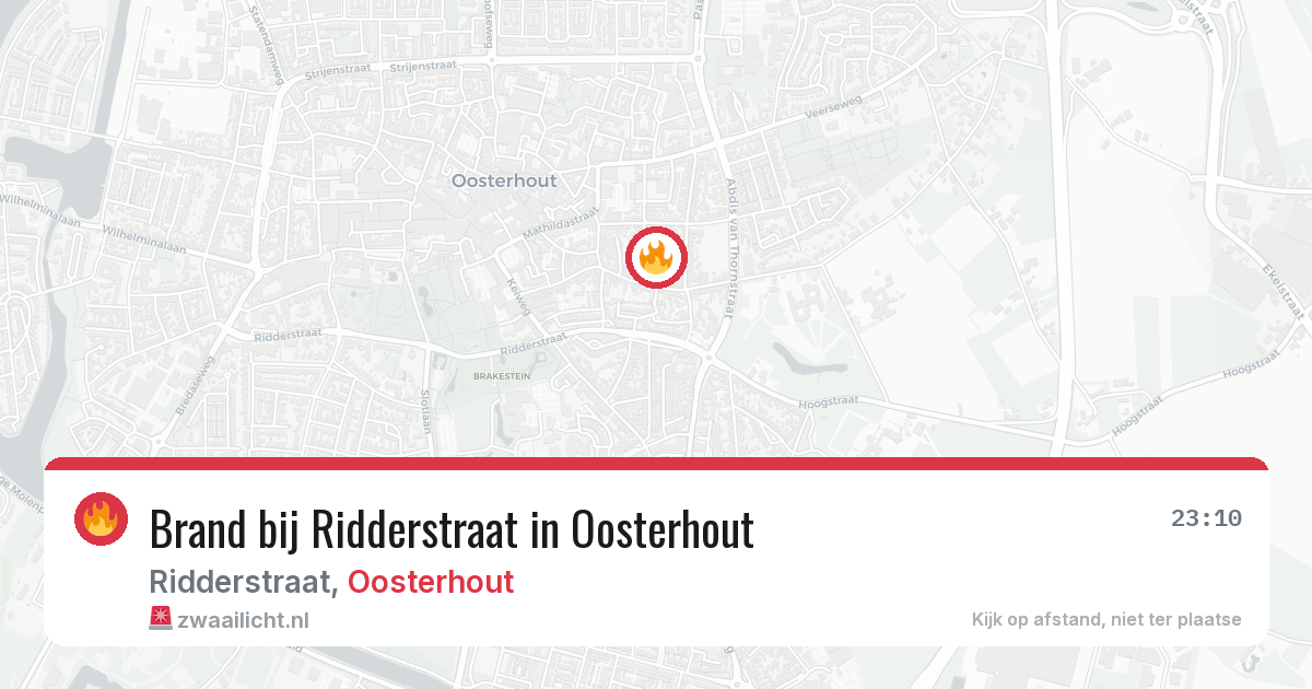 Brand bij Ridderstraat in Oosterhout — 28 jul 2026