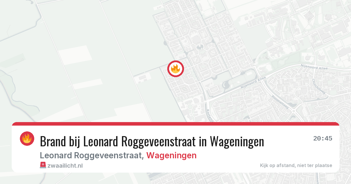 Brand bij Leonard Roggeveenstraat in Wageningen — 16 mei 2026