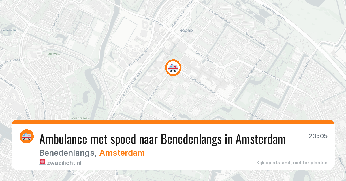 Ambulance met spoed naar Benedenlangs in Amsterdam — 14 aug 2026