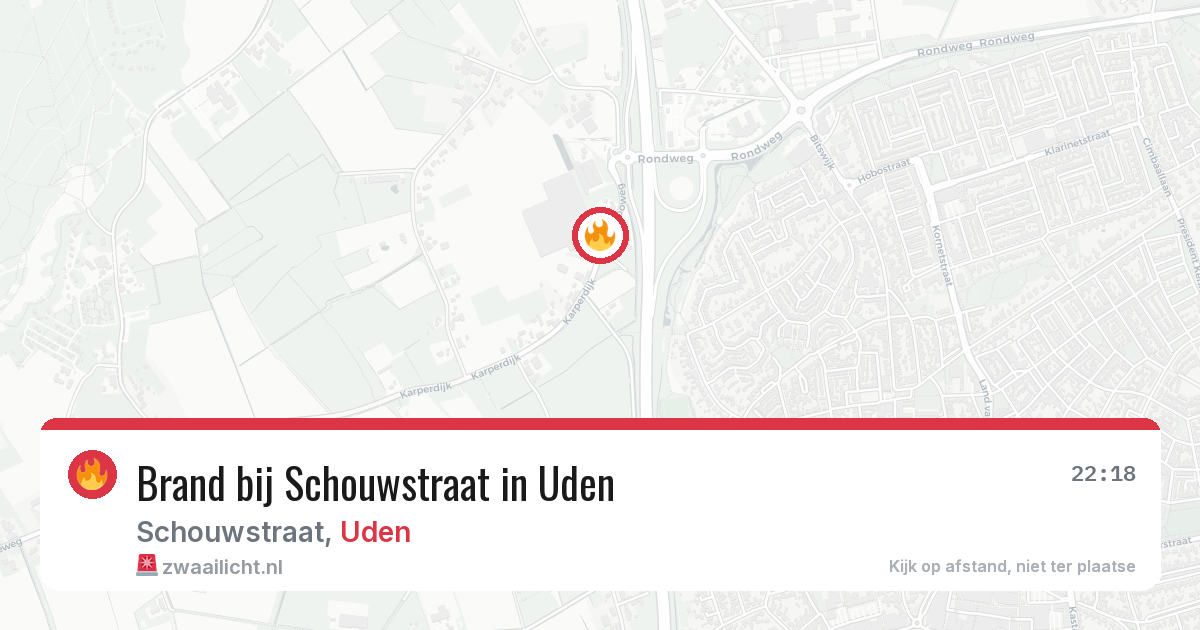 Brand bij Schouwstraat in Uden — 8 aug 2026