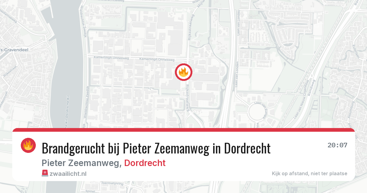 Brandgerucht bij Pieter Zeemanweg in Dordrecht — 10 jul 2026