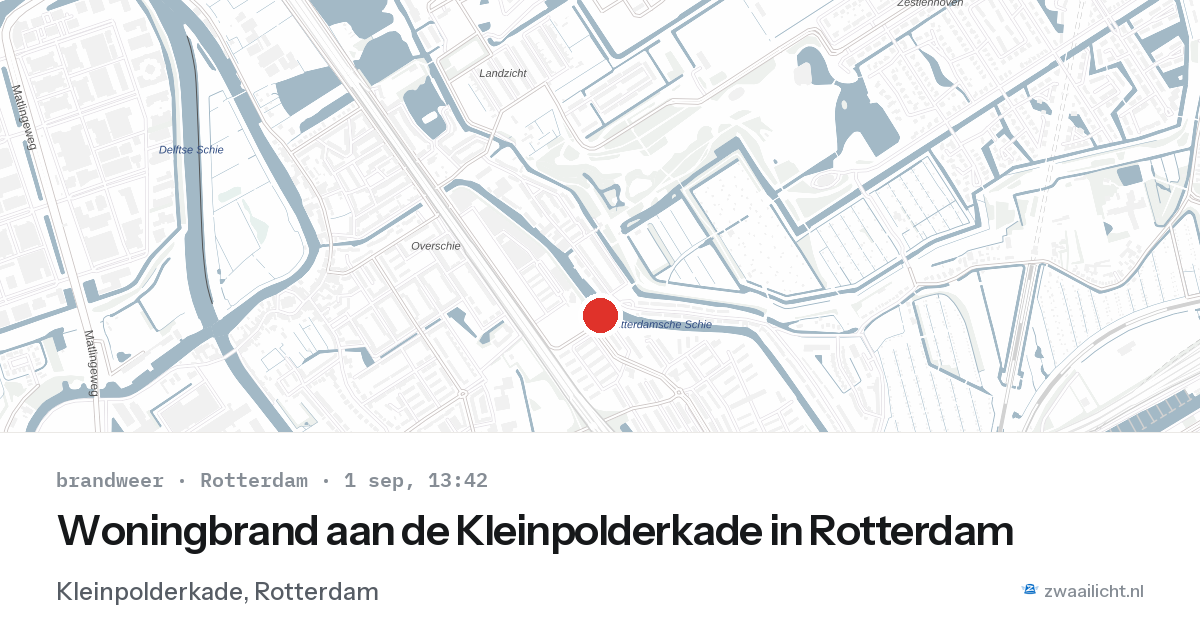 Woningbrand aan de Kleinpolderkade in Rotterdam — 1 sep 2026