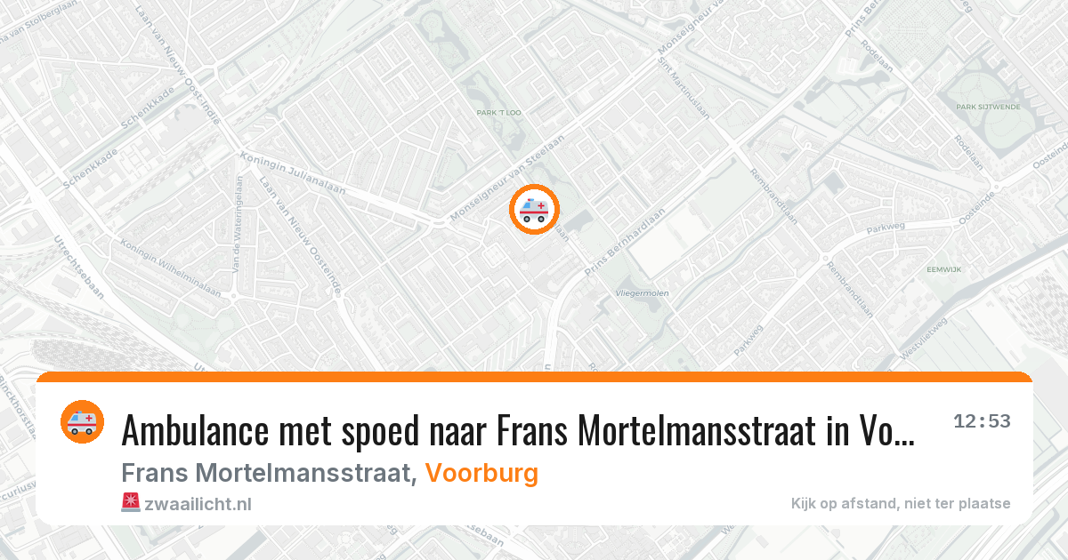 Ambulance met spoed naar Frans Mortelmansstraat in Voorburg — 9 jul 2026