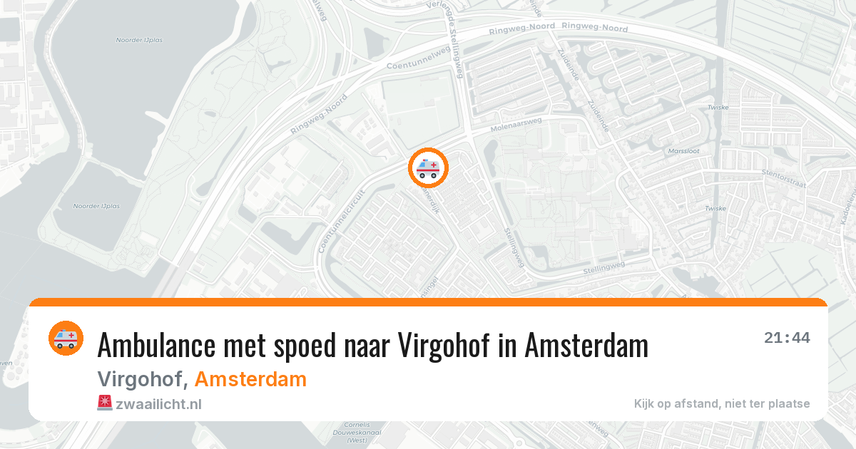 Ambulance met spoed naar Virgohof in Amsterdam — 10 aug 2026