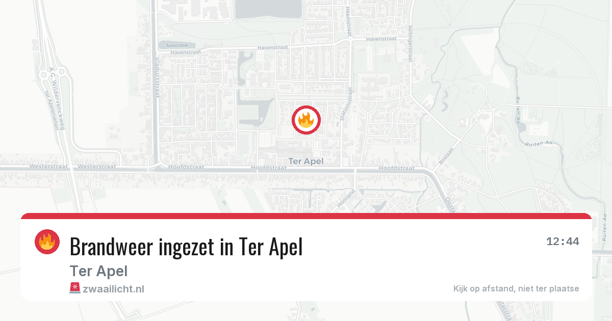 Brandweer ingezet in Ter Apel — 17 jun 2026 | 🚨 Zwaailicht.nl
