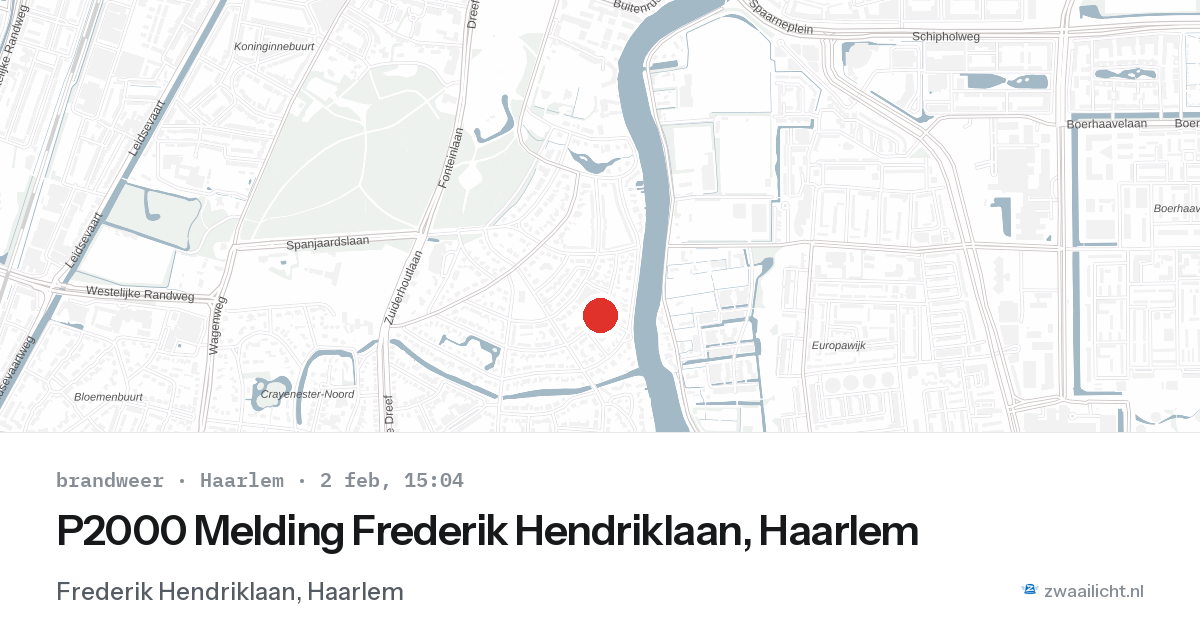 P2000 Melding Frederik Hendriklaan, Haarlem — 2 feb 2026