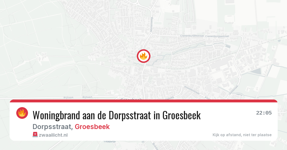 Woningbrand aan de Dorpsstraat in Groesbeek — 18 jul 2026